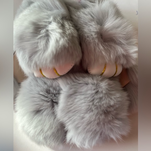 Cute plush rabbit pendant Fluffy backpack decoration - Picture 3 of 4